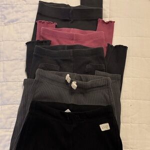 Zara Kids Ribbed Leggings Trio - Black, Gray, Pink